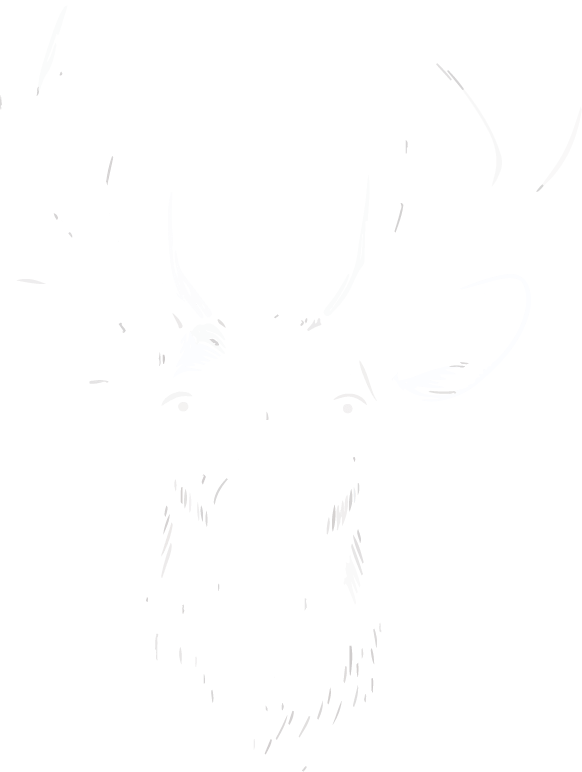 Illustration eines Hirschkopfs im Vektorstil weiß